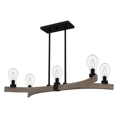 Quoizel Ojai 5-Light Matte Black Island Light QLC5358MBK